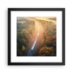 Affisch i svart ram - Höstresa - 30x30 cm