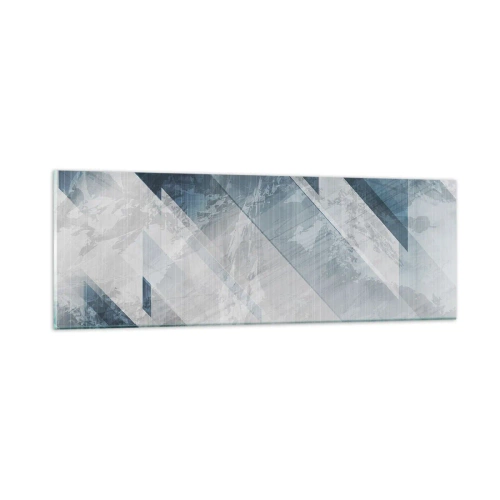 Glastavla - Bild på glas - Tredimensionell komposition – gråhetens rörelse - 90x30 cm