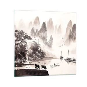 Glastavla - Bild på glas - Österns exotiska vardag - 60x60 cm