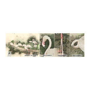 Provbit av fototapet Premium Sand - Exotisk dröm - Fåglar, Flamingos, Natur - 100x30 cm