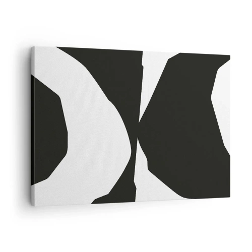 Canvastavla - Bild på duk - Abstrakt kontrastmönster i svartvitt - 70x50cm - Positiv-negativ - Modern väggdekoration för vardagsrum och sovrum ARTTOR