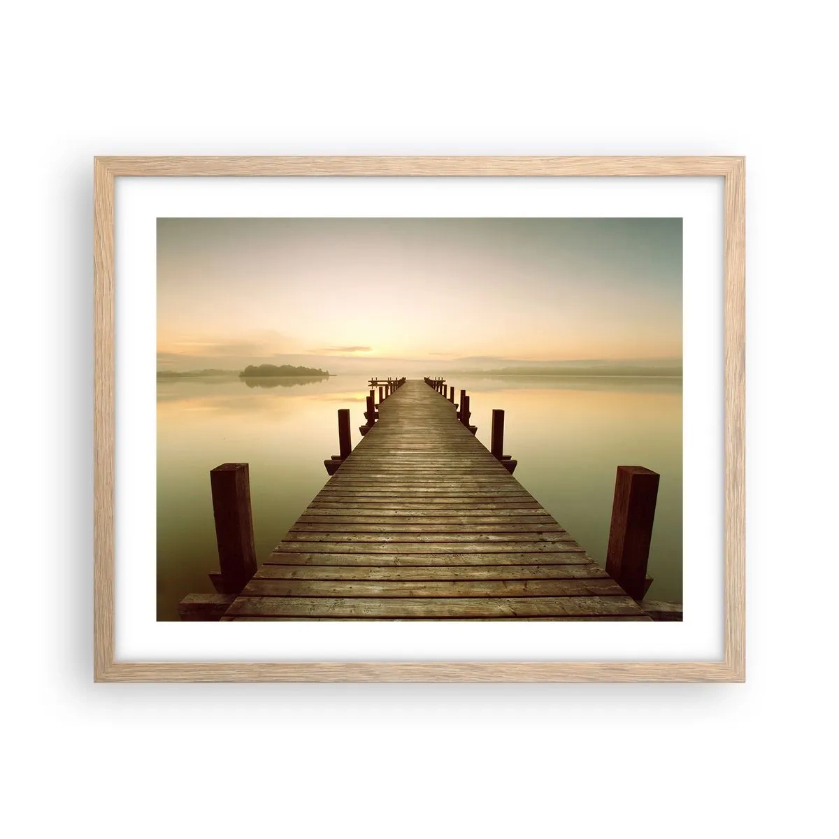 Affisch i ram av ljusek - Förgryning, gryning, ljus - 50x40 cm