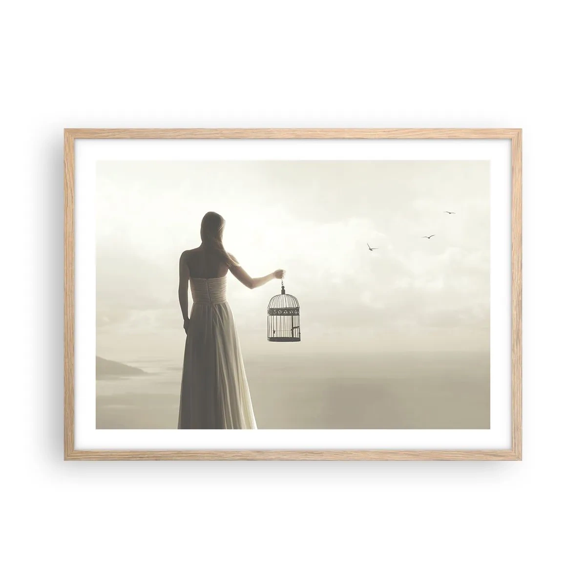 Affisch i ram av ljusek - Var fri - 70x50 cm