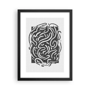 Affisch i svart ram - Abstraktion: en dans av glädje - 30x40 cm
