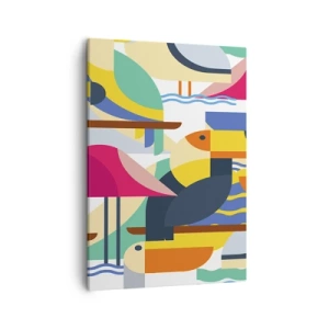 Canvastavla - Bild på duk - Fågelparty - 50x70 cm
