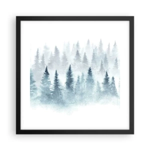 Affisch i svart ram - Insvepta i dimma - 40x40 cm