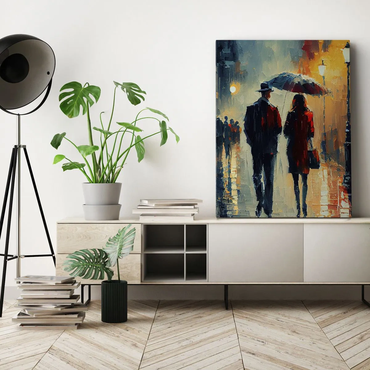 Canvastavla - Bild på duk - Kärlekshistoria på stan - 50x70 cm