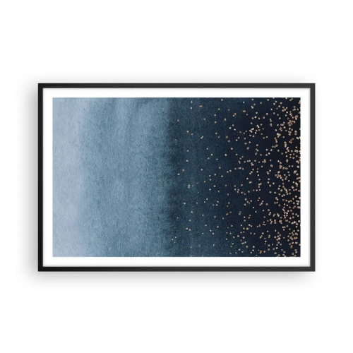 Affisch i svart ram - Komposition – blåa faser - 91x61 cm