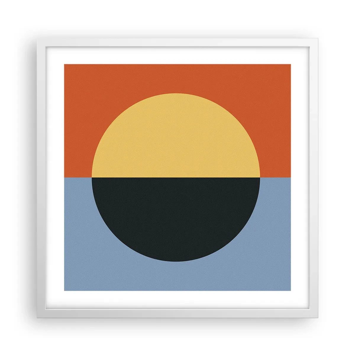 Affisch i vit ram - Komposition av värme och kyla - 50x50 cm