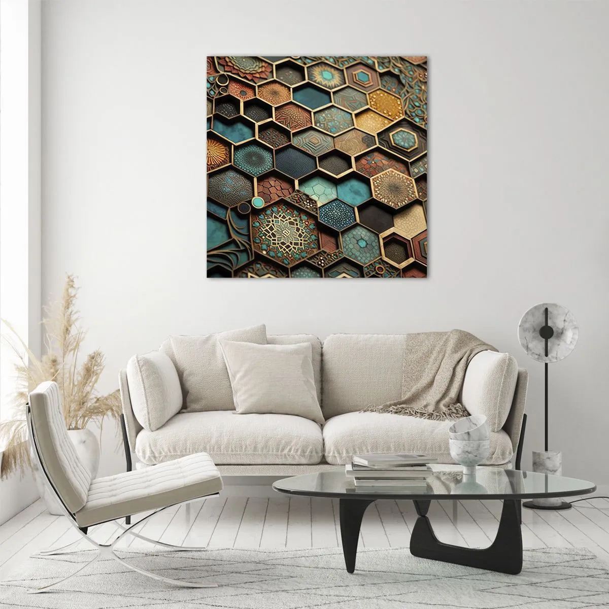 Glastavla - Bild på glas - Arabiska ornament - en variation - 30x30 cm