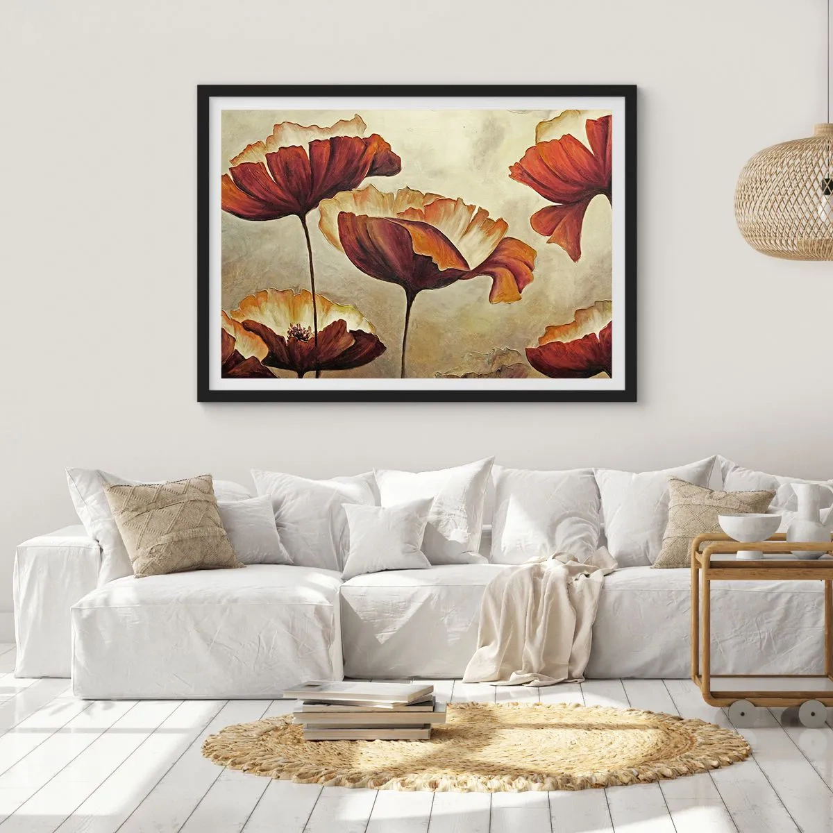 Affisch i svart ram - Ängsblommor - 50x40 cm