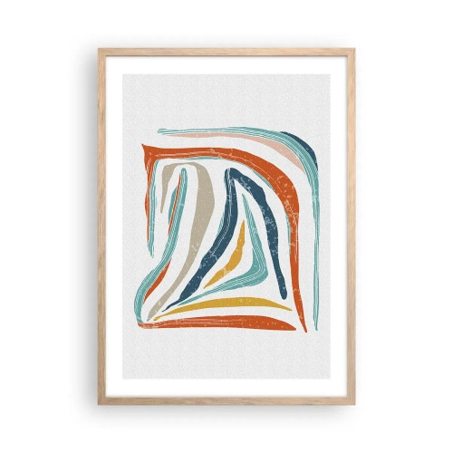 Affisch i ram av ljusek - Vänligt leende abstraktion - 50x70 cm