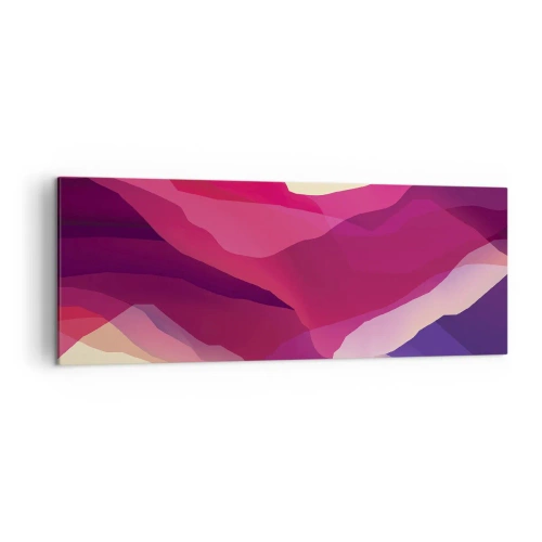 Canvastavla - Bild på duk - Purpurfärgade vågor - 140x50 cm