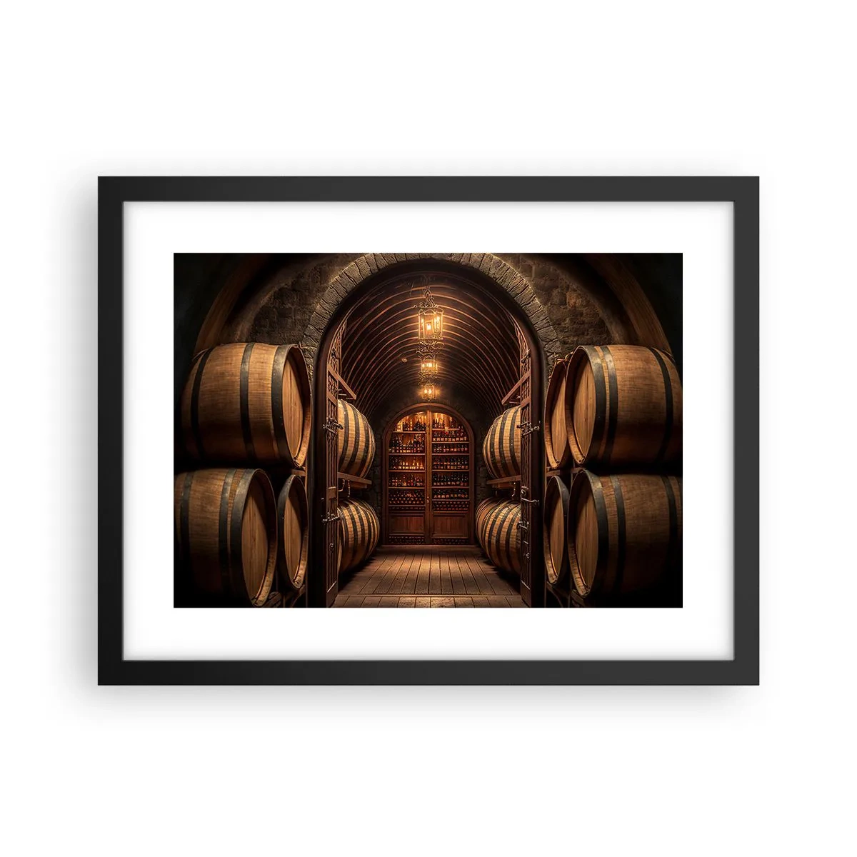 Affisch i svart ram - Stämningsfull källare - 40x30 cm