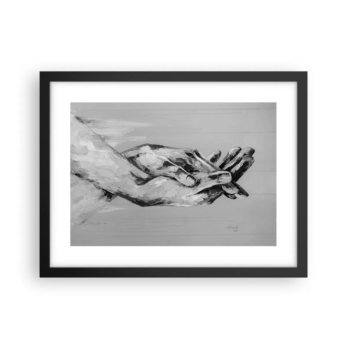 Affisch i svart ram - Början... - 40x30 cm