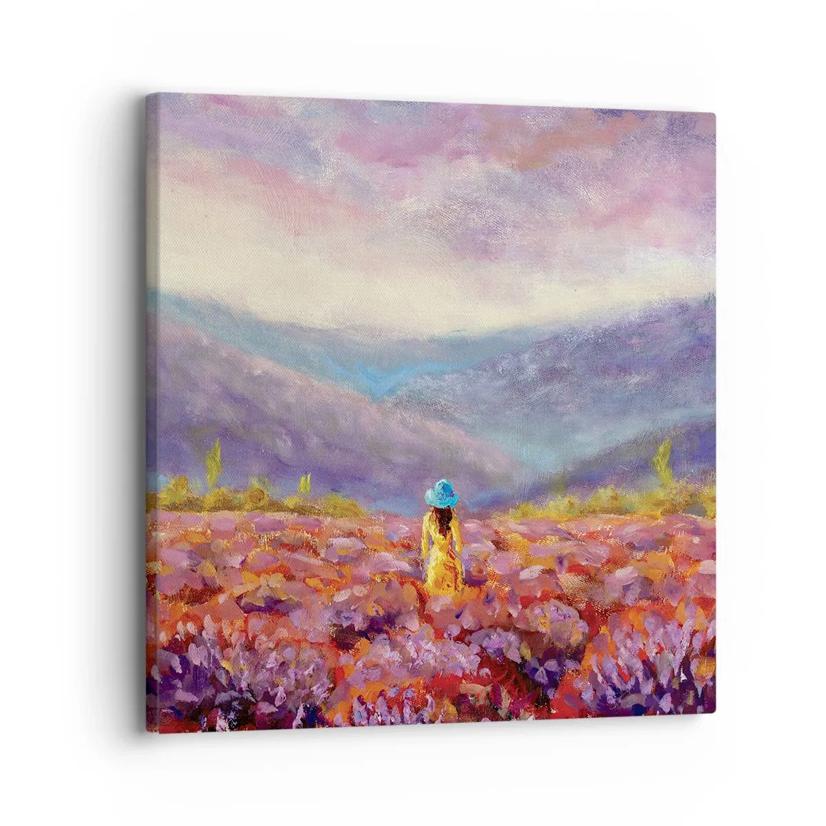 Canvastavla - Bild på duk - I lavendelsvärld - 30x30 cm