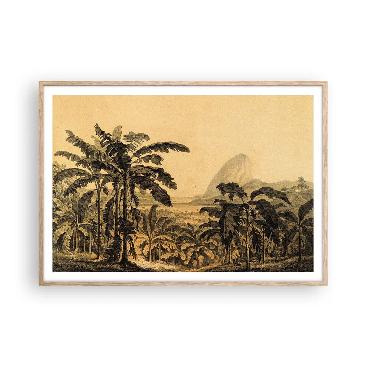 Affisch i ram av ljusek - I kolonial stämning - 100x70 cm