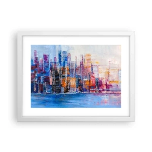 Affisch i vit ram - En glädjefylld metropol - 40x30 cm