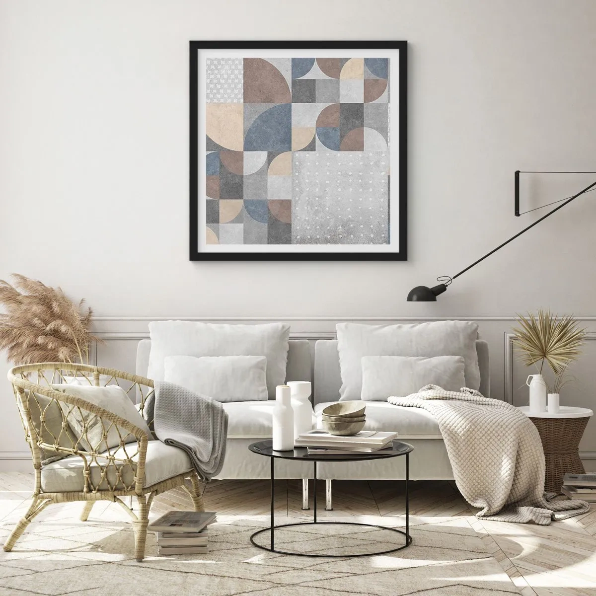 Affisch i svart ram - Keramisk fantasi - 60x60 cm