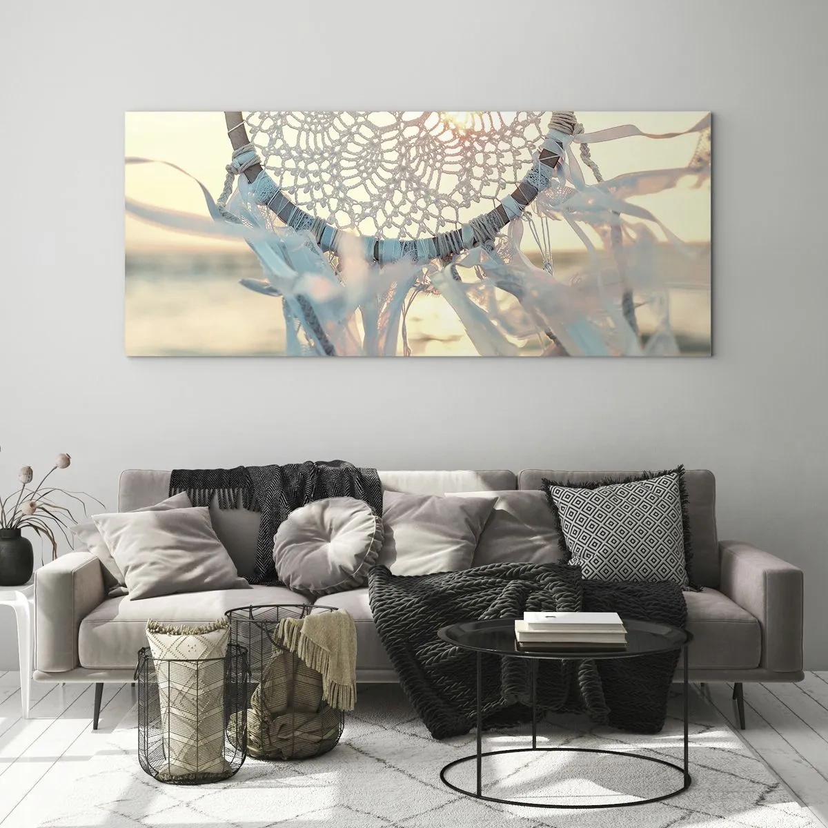 Glastavla - Bild på glas - Spetstotem - 100x40 cm