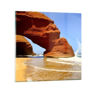 Glastavla - Bild på glas - Vatten och vind i tusentals år - 70x70 cm