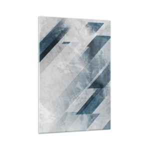 Glastavla - Bild på glas - Tredimensionell komposition – gråhetens rörelse - 70x100 cm