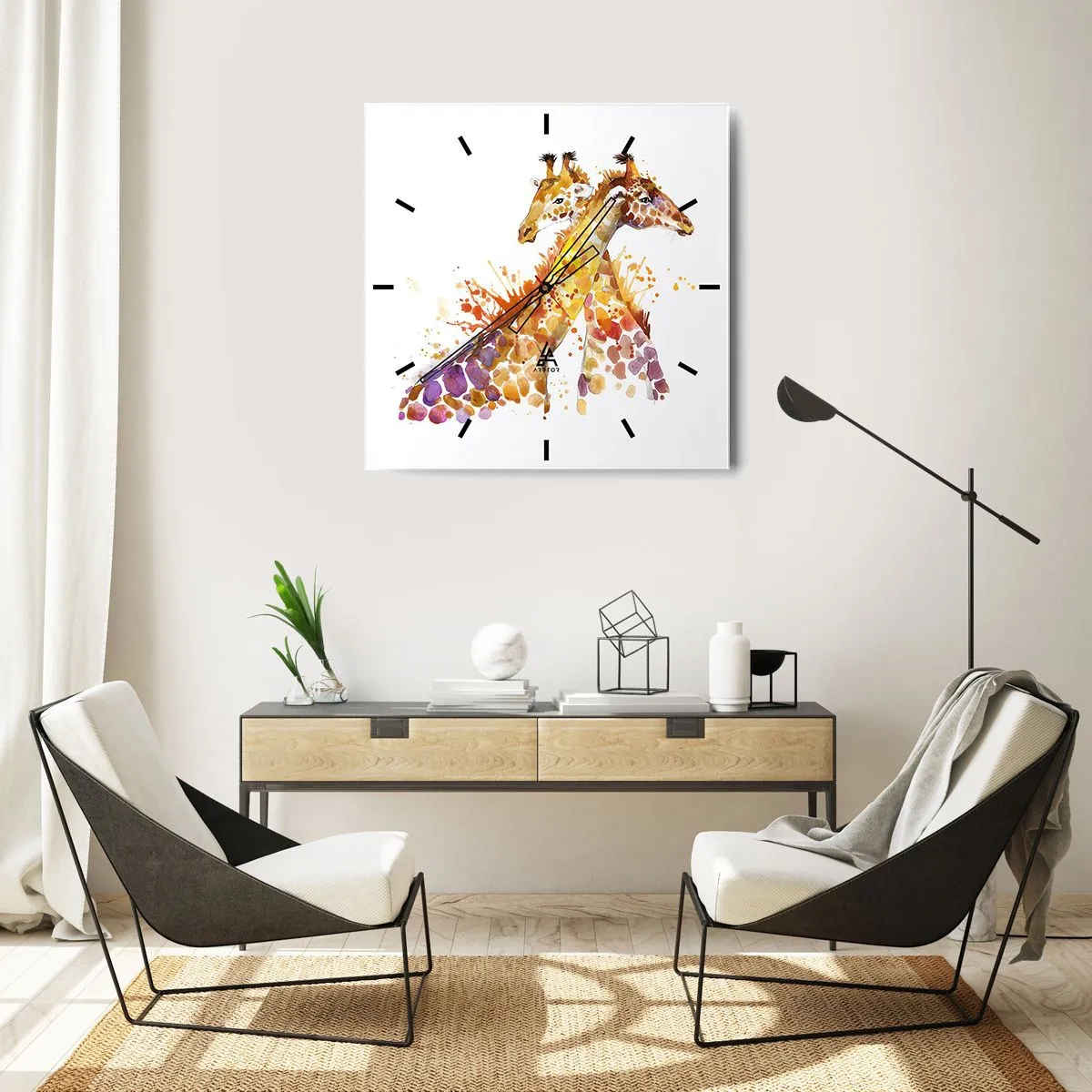 Väggklocka - Klocka på glas - Är det vänskap eller kärlek? - 40x40 cm