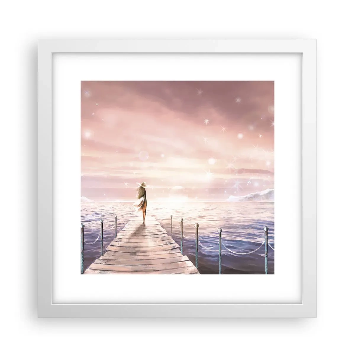 Affisch i vit ram - I drömmens ljus - 30x30 cm