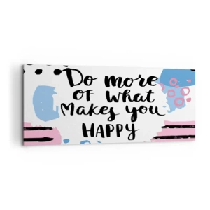 Canvastavla - Bild på duk - Hur man blir lycklig - 120x50 cm