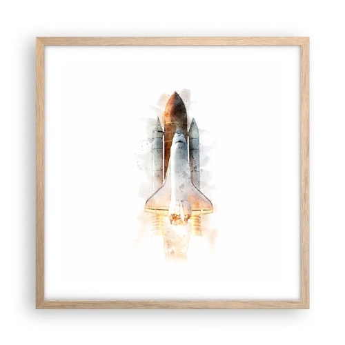 Affisch i ram av ljusek - Upptäckare efter start - 50x50 cm