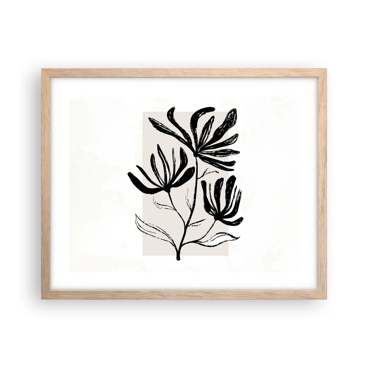 Affisch i ram av ljusek - Skiss för ett herbarium - 50x40 cm