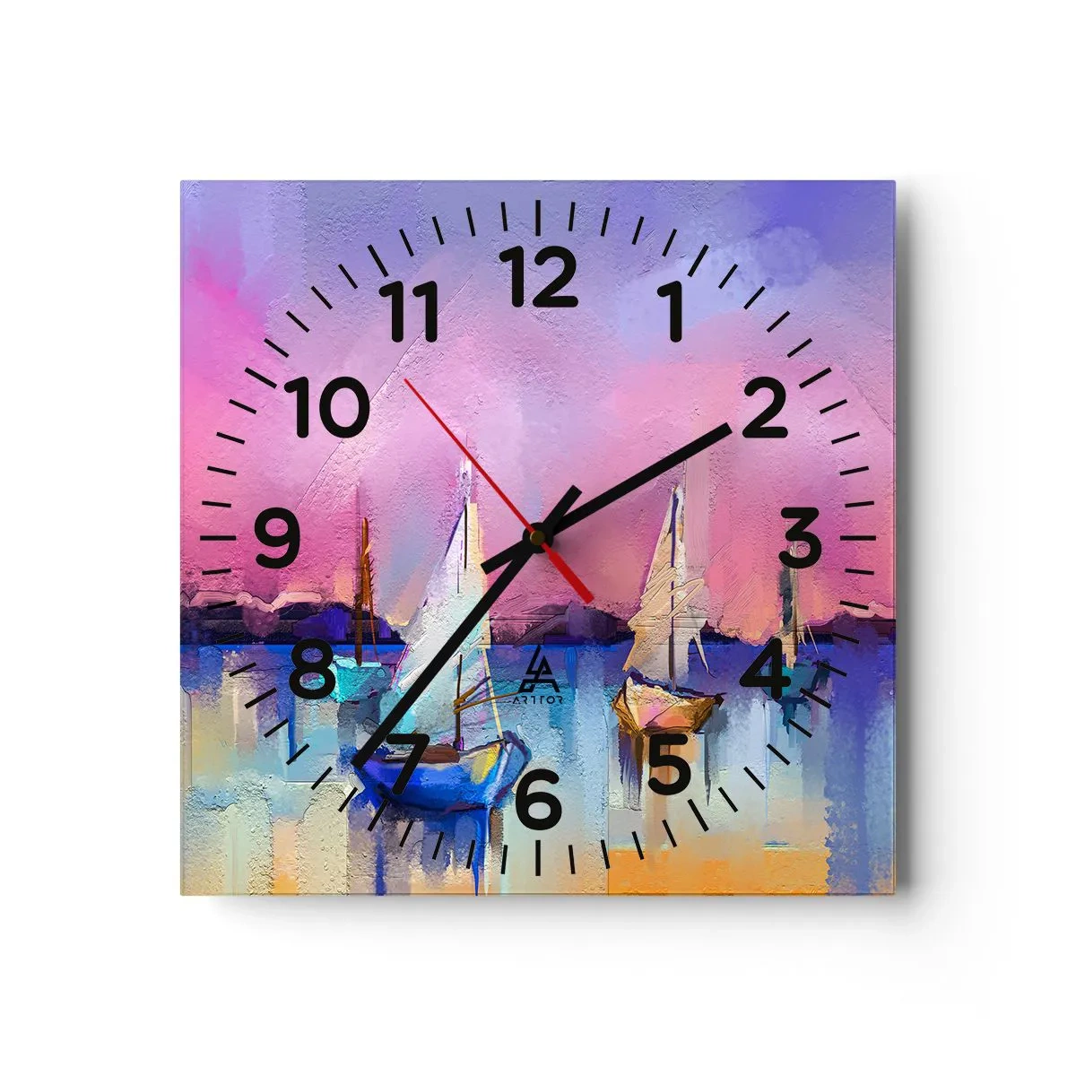 Väggklocka - Klocka på glas - Riktning: öppet vatten - 30x30 cm