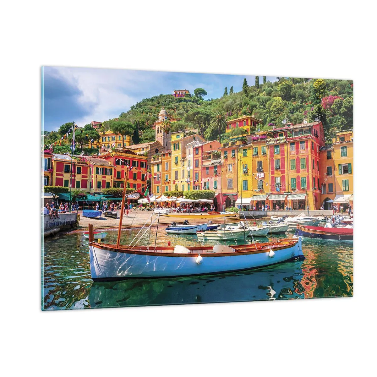 Glastavla - Bild på glas - Italiensk förmiddag - 120x80 cm