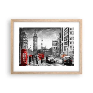 Affisch i ram av ljusek - Inte alls en grå stad - 40x30 cm