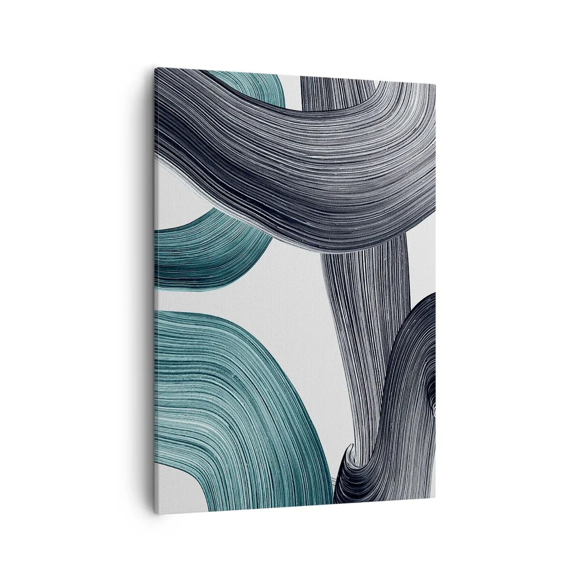 Canvastavla - Bild på duk - Smaragd och svarta spår - 50x70 cm