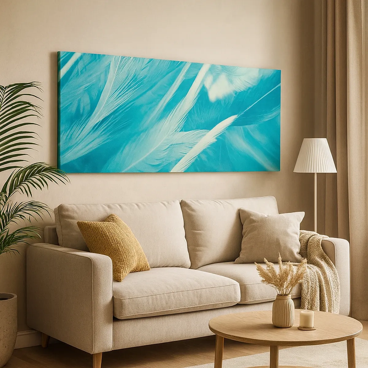 Canvastavla - Bild på duk - Drunkna i dun - 30x30 cm