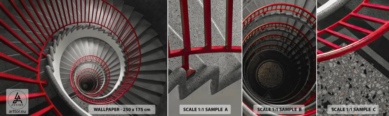 Fototapet Prov Standard Eco - Arkitektoniska spel - Arkitektur, Trappa, Industriell - 100x30 cm