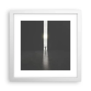 Affisch i vit ram - Ett steg mot den ljusa framtiden - 30x30 cm