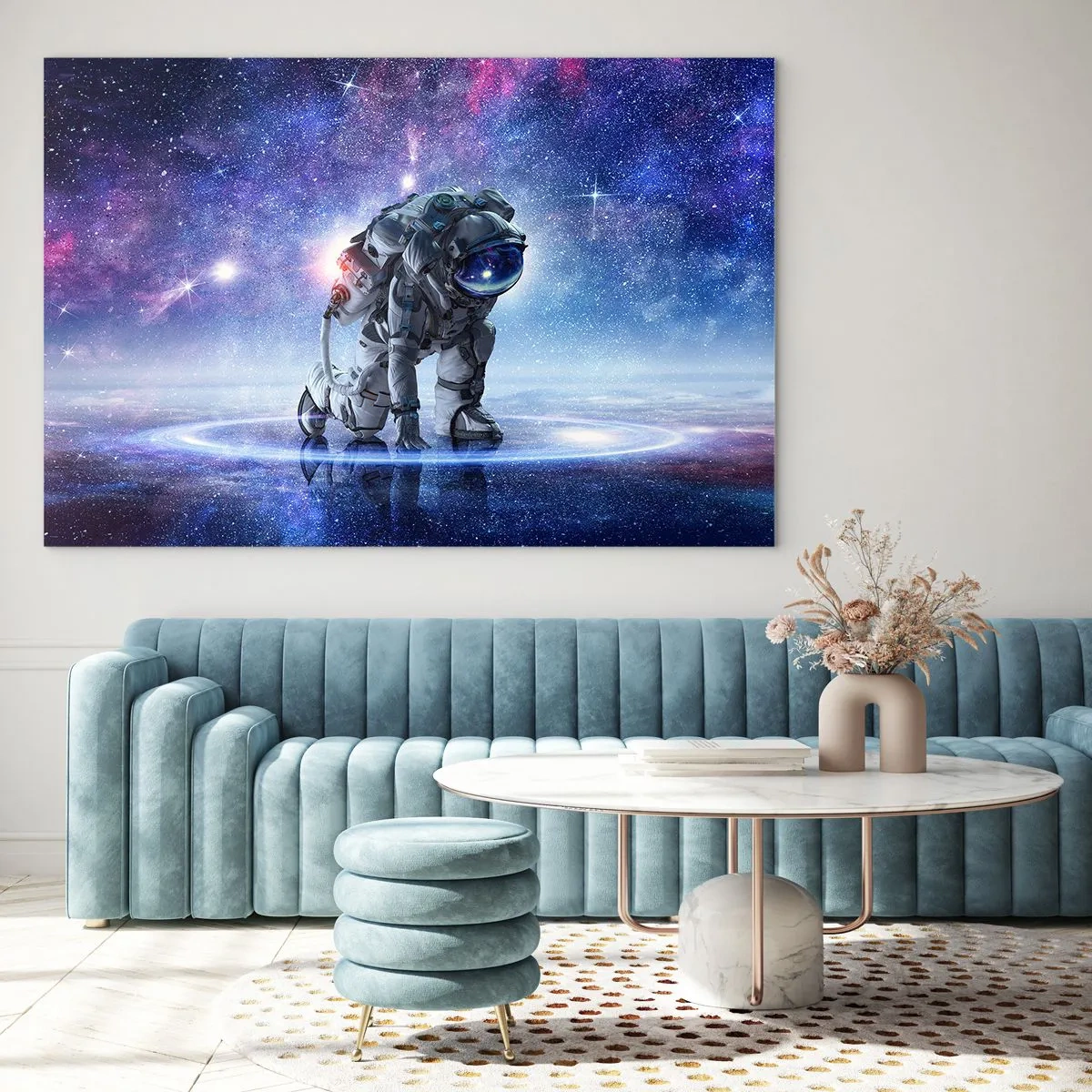 Glastavla - Bild på glas - Stjärnig himmel över mig - 100x70 cm