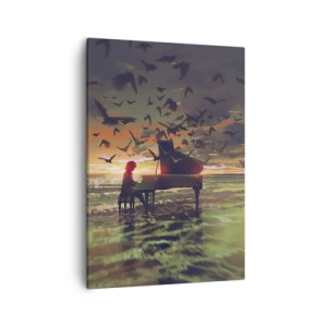 Canvastavla - Bild på duk - Konsert för piano och vågor - 50x70 cm