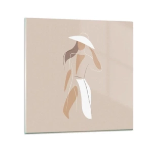 Glastavla - Bild på glas - Mode är lek - 70x70 cm