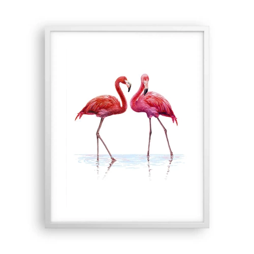 Affisch i vit ram - Rosa rendez-vous - 40x50 cm