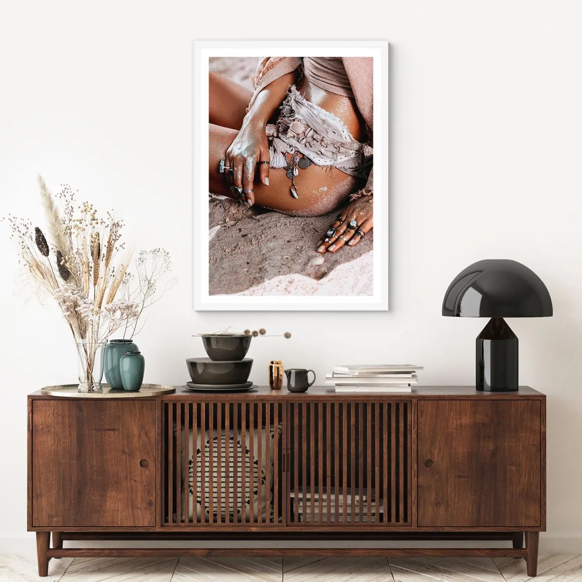 Affisch i vit ram - Utkastad av vågorna? - 70x100 cm