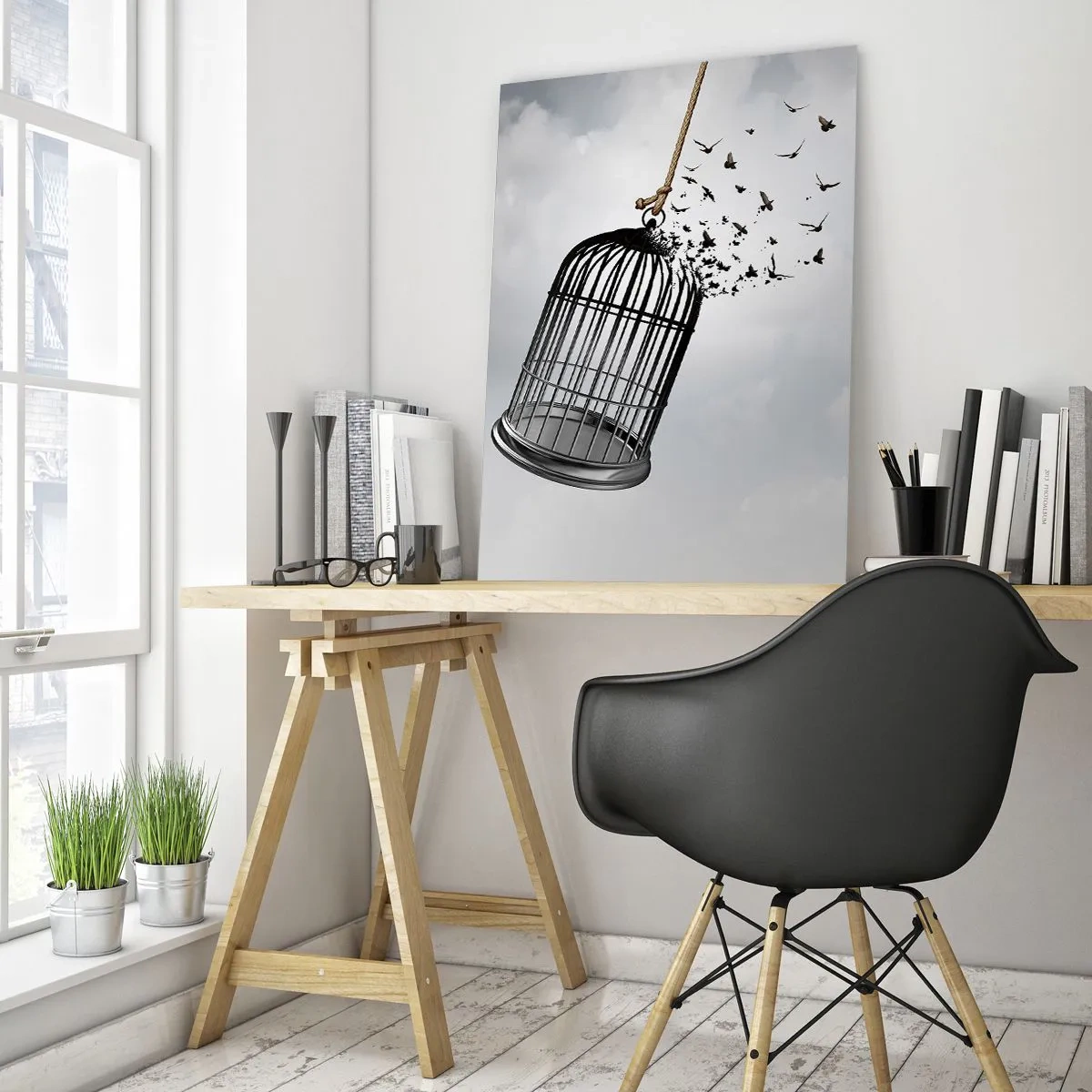 Glastavla - Bild på glas - Tro...Hopp...Frihet! - 50x70 cm