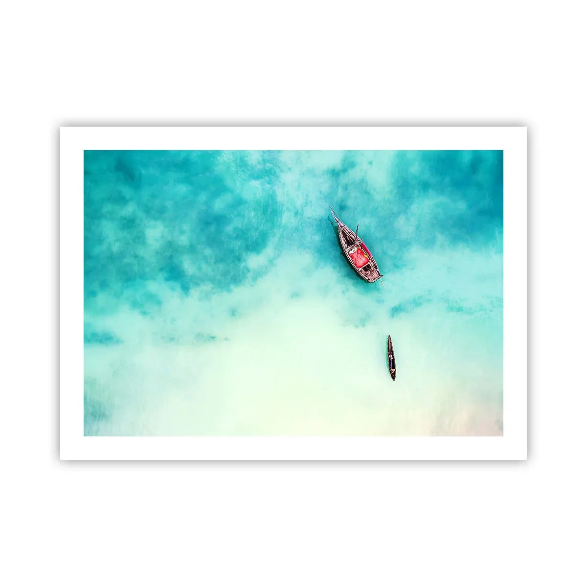 Affisch - Högvatten på stranden i Zanzibar… - 70x50 cm