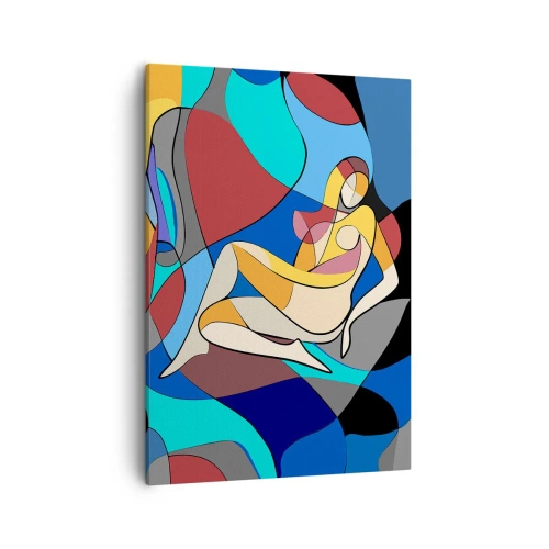 Canvastavla - Bild på duk - Kubistisk nakenbild - 50x70 cm