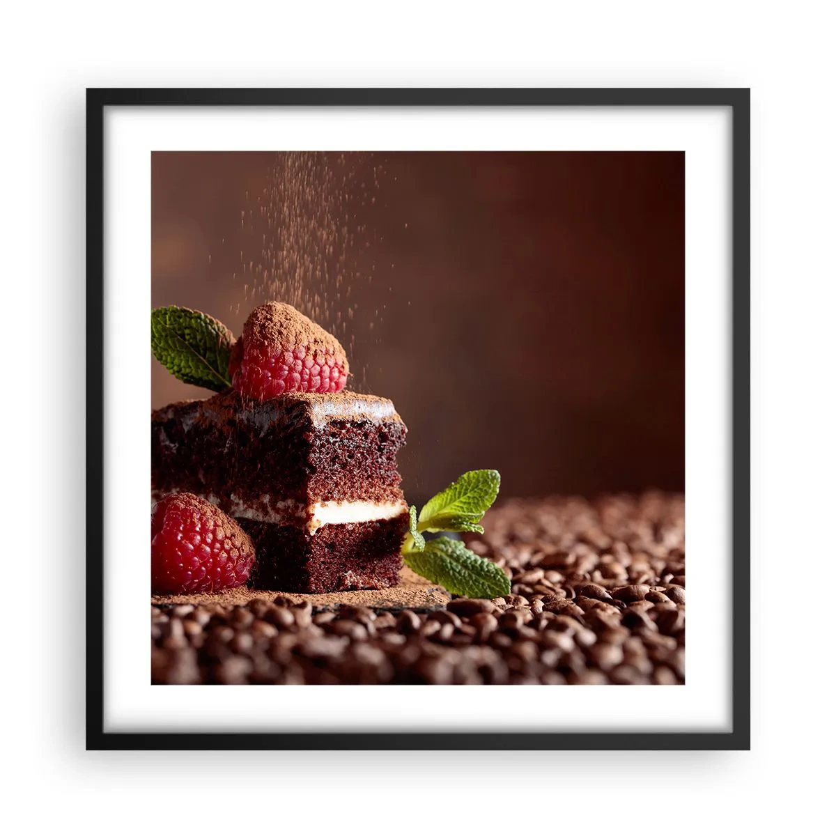 Affisch i svart ram - Livet är ljuvt - 50x50 cm