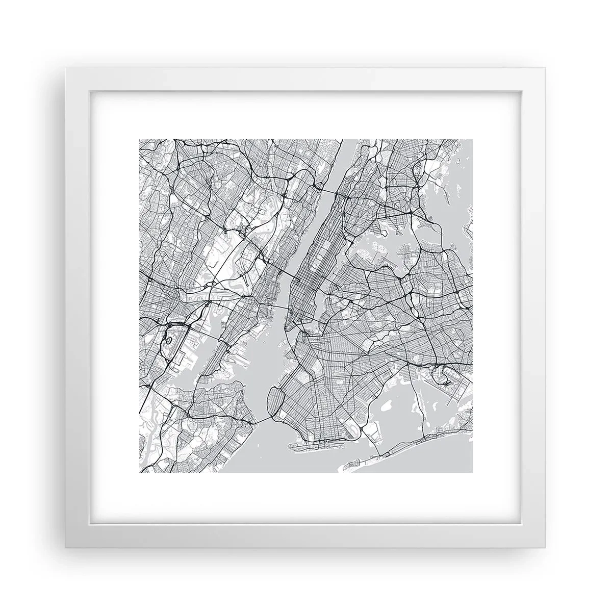 Affisch i vit ram - Metropolens anatomi - 30x30 cm