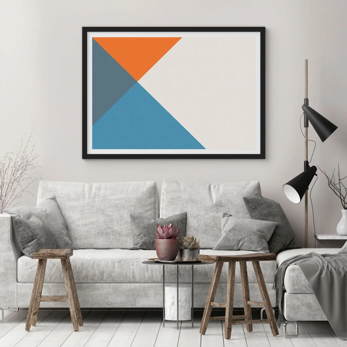 Affisch i svart ram - Under vinkel… - 100x70 cm