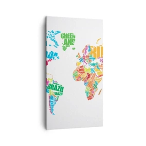 Canvastavla - Bild på duk - Jag vill lära känna alla - 45x80 cm